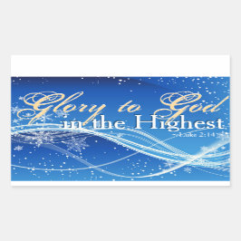 Adesivo Retangular Luke 2:14 "Glória a Deus no Mais Alto" Natal