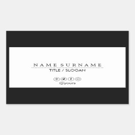 Adesivo Retangular Luxo preto e branco moderno e minimalista simples