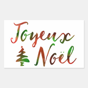 Adesivo Retangular Luzes da árvore do bokeh de Joyeux Noel