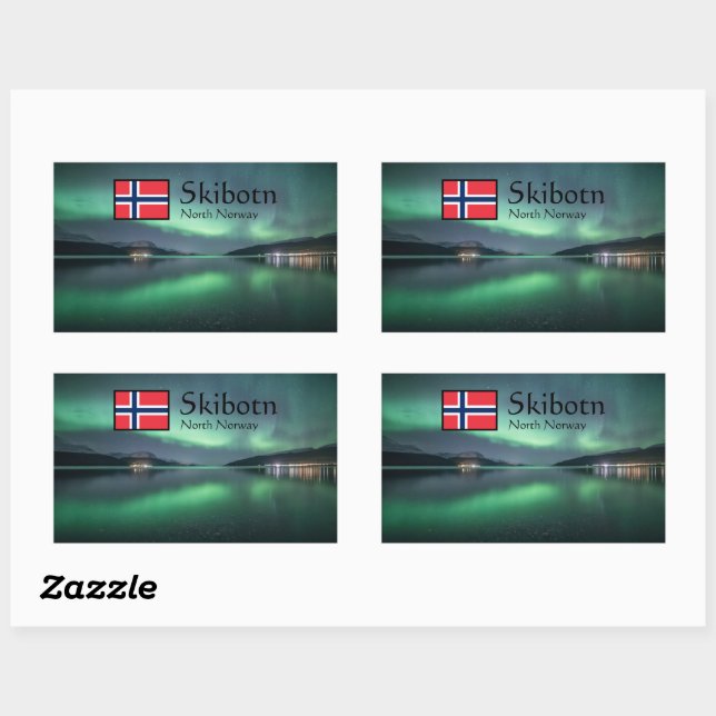 Adesivo Retangular Luzes do norte Skibotn (Folha)