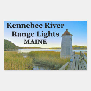 Adesivo Retangular Luzes do Rio Kennebec, Maine Stickers