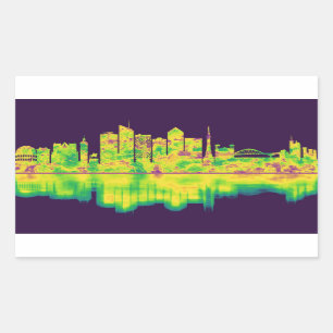 Adesivo Retangular Lyon França Skyline