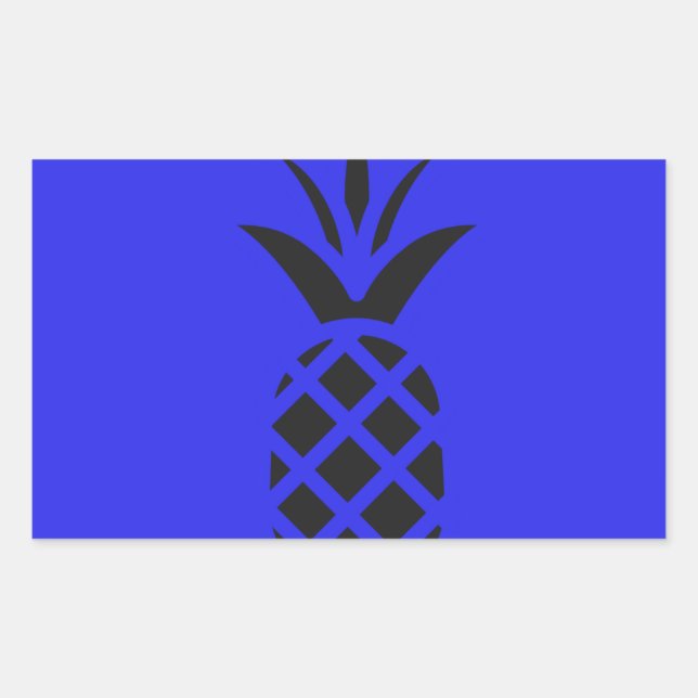Adesivo Retangular Maçã de pinheiro preto em azul (Frente)