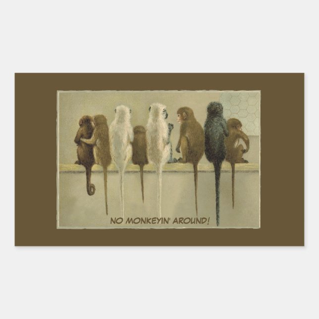 Adesivo Retangular Macacos - Aniversário Comercial do Grupo Personali (Frente)