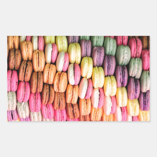 Adesivo Retangular Macaron Francês Bonito (Frente)