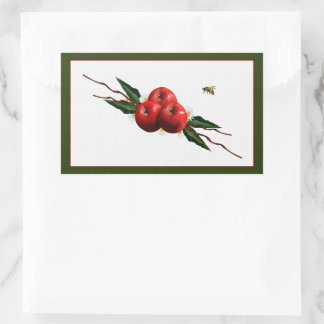 Adesivo Retangular Maçãs Vermelhas de Aquarela