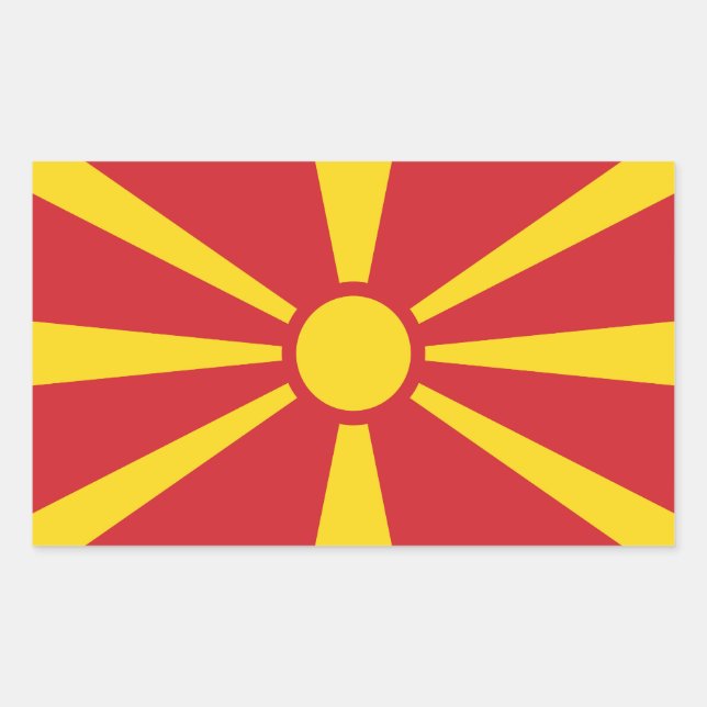 Adesivo Retangular Macedônia do Norte (Frente)
