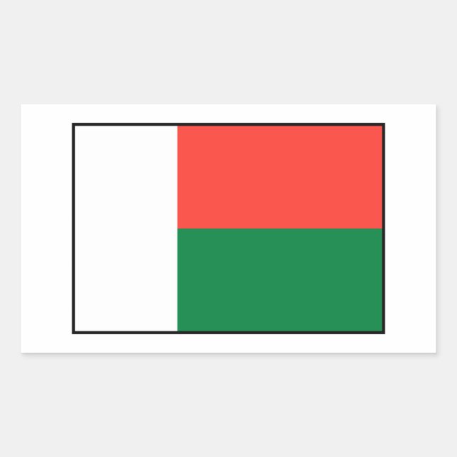 Adesivo Retangular Madagascar - bandeira malgaxe (Frente)
