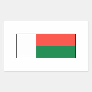 Adesivo Retangular Madagascar - bandeira malgaxe