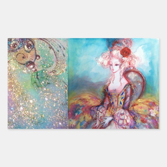 ADESIVO RETANGULAR MADAME POMPADOUR, (Frente)