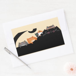 Adesivo Retangular Mãe e Gatinhos