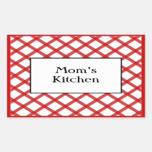 Adesivo Retangular Mães Kitchen Custom Say Red Checker