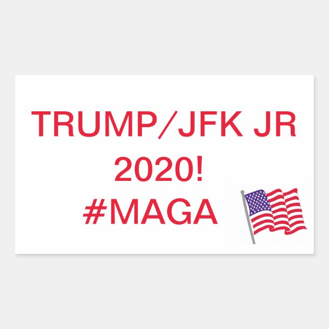 ADESIVO RETANGULAR MAGA! VOTAÇÃO PARA TRUMP/JFK JR 2020! (Frente)