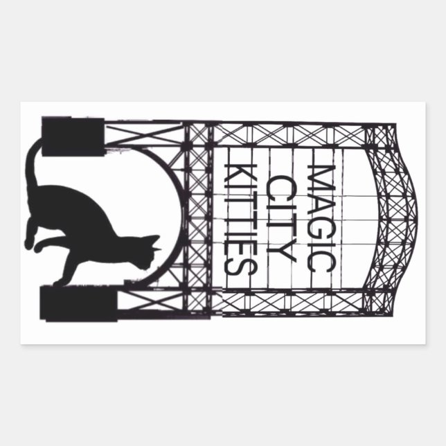 Adesivo Retangular Magic City Gatinho Sticker (Frente)