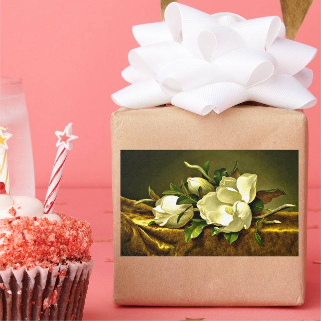 Adesivo Retangular Magnolias no Dourado Véu (Festa)