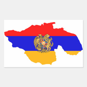 Adesivo Retangular Maior bandeira do mapa de Arménia