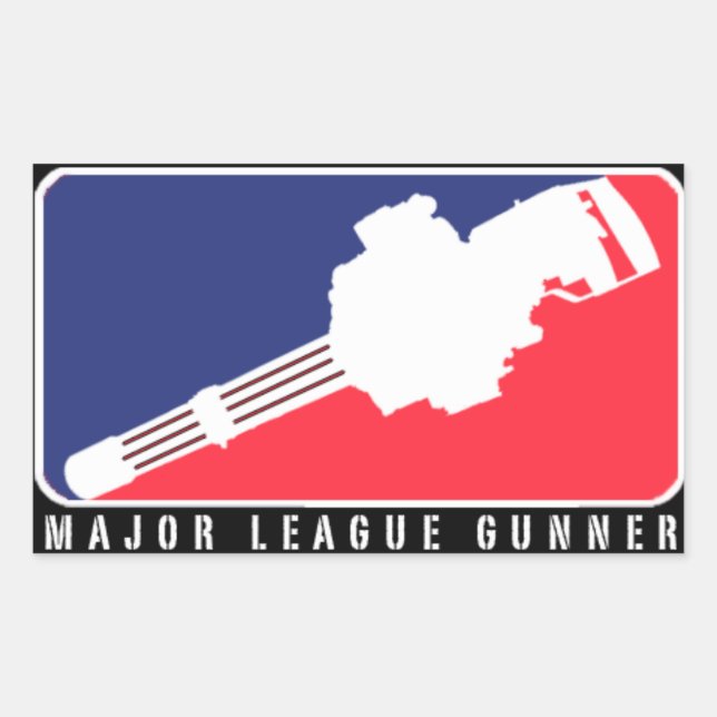 ADESIVO RETANGULAR MAJOR LEAGUE GUNNER | MINIGUN STICKER (Frente)