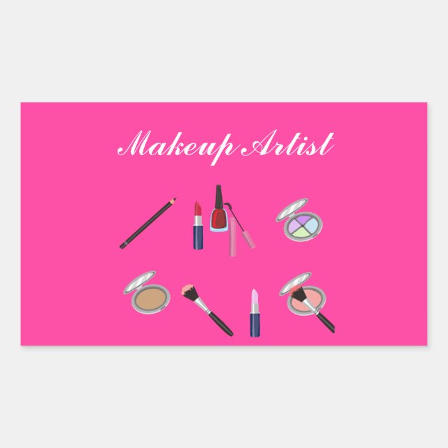 Adesivo Retangular Makeup Artist Sticker (Frente)