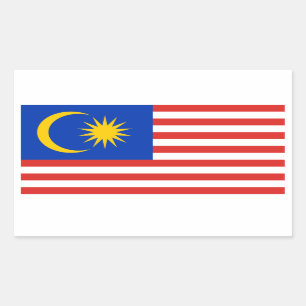 Adesivo Retangular Malaysia/bandeira malaia/Malay