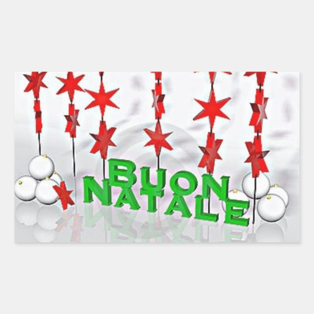 ADESIVO RETANGULAR MALDITO **MERRY NATMAS** "ESTILO ITALIANO" (Frente)