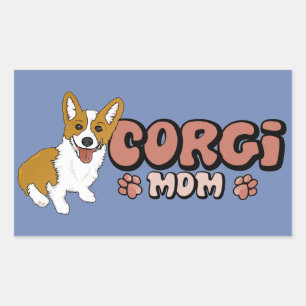 Adesivo Retangular Mamã do Corgi
