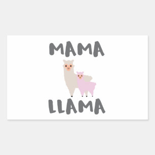 Adesivo Retangular Mama Llama Mãe