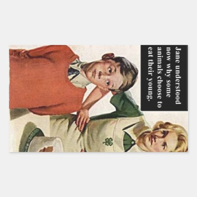 Adesivo Retangular Mamãe zangada e Bolo arruinado - Engraçada com o V (Frente)