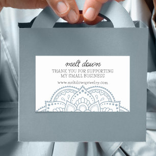 Adesivo Retangular Mandala Moderna Obrigado Pequenos Negócios