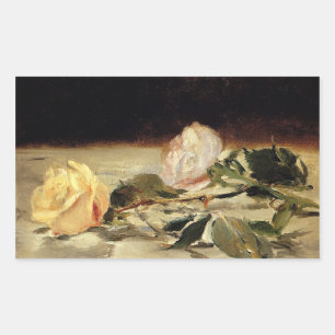 Adesivo Retangular Manet: Duas Rosas num trabalho de arte de Tableclo