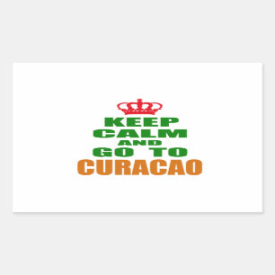 Adesivo Retangular Mantenha a calma e vá a Curaçau