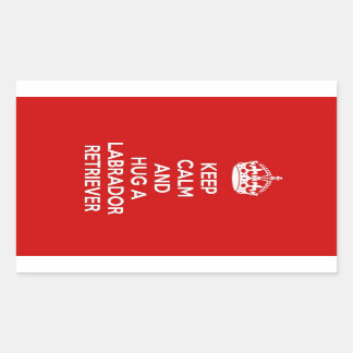 Adesivo Retangular Mantenha calma e abrace um labrador