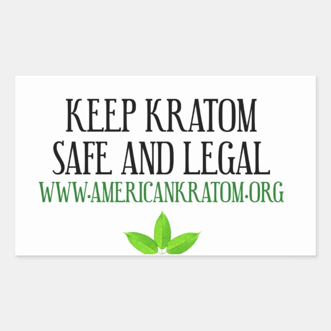 Adesivo Retangular Manter Kratom legal e seguro (Frente)