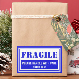 Adesivo Retangular Manuseio Frágil com Correio Cuidadoso e Embalagem
