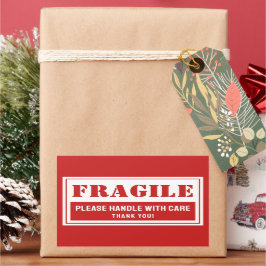 Adesivo Retangular Manuseio Frágil com Correio Cuidadoso e Embalagem