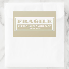 Adesivo Retangular Manuseio Frágil com Correio Cuidadoso e Embalagem