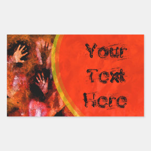 Adesivo Retangular Mãos do fogo