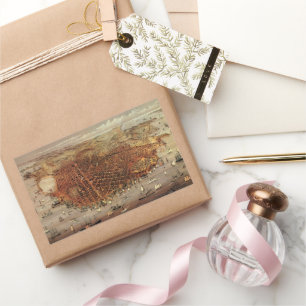 Adesivo Retangular Mapa aéreo antigo de San Francisco, Califórnia