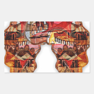 Adesivo Retangular Mapa Africano: Celebrar a Estação com a Cultura