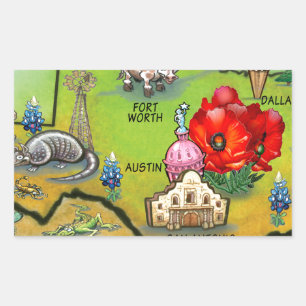 Adesivo Retangular Mapa de Cartões de Georgetown Texas