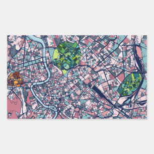 Adesivo Retangular Mapa de Roma Italia