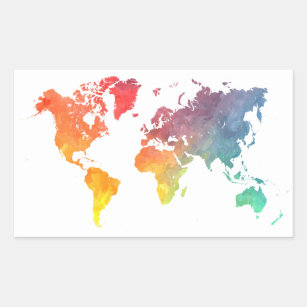 Adesivo Retangular mapa do mundo 5