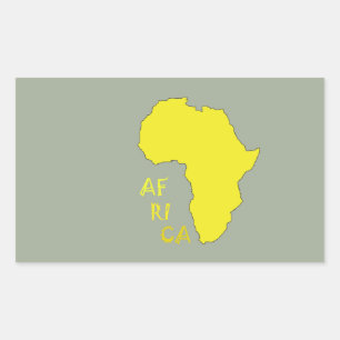 Adesivo Retangular Mapa Funky Yellow Africa