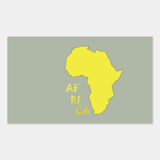 Adesivo Retangular Mapa Funky Yellow Africa (Frente)