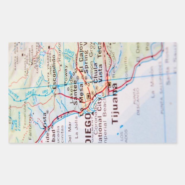 Adesivo Retangular Mapa Histórico Antigo dos Estados Unidos de 1830 (Frente)