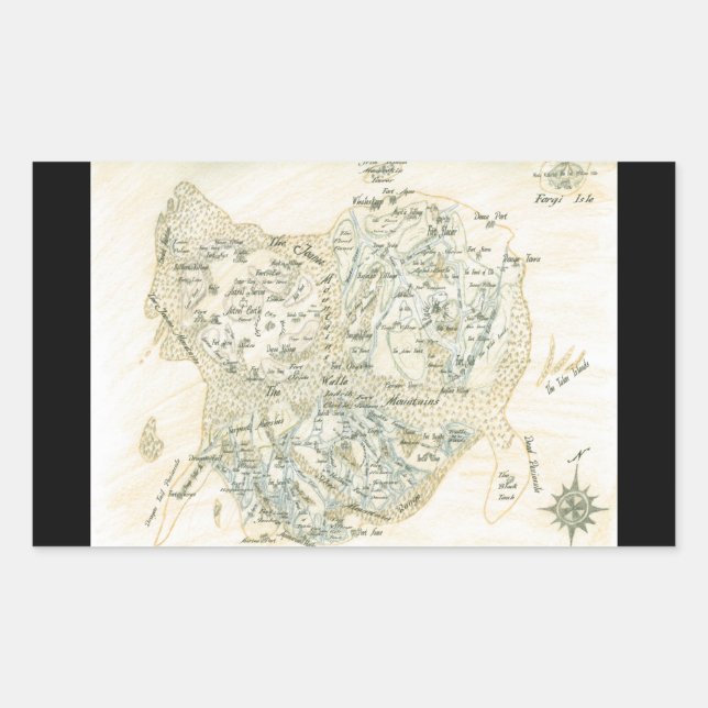 Adesivo Retangular Mapa rotulado de Trino (Frente)