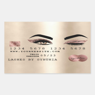 Adesivo Retangular maquiagem de cartão de crédito de piscar os olho