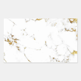 Adesivo Retangular Marble White Dourado Abstrato Stone Weding Favor