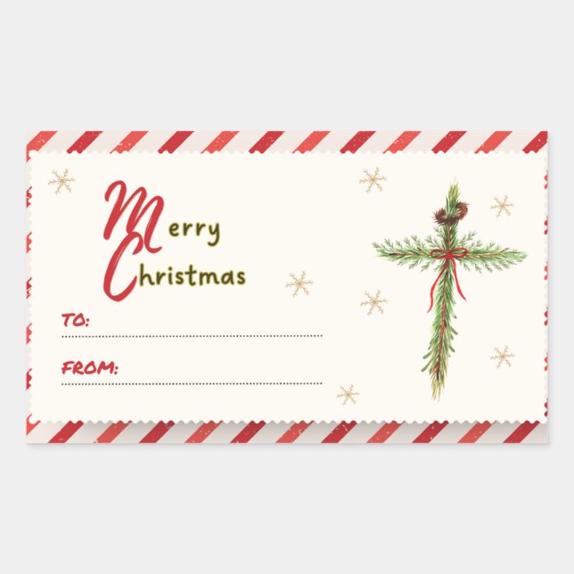 Adesivo Retangular Marca Cruzada de Natal (Frente)