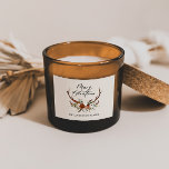 Adesivo Retangular marca d'água natal natal alegre floral natal<br><div class="desc">Feliz design de Natal,  rustic stag floral guião floral moderno e belo pauzinho do partido. Parte de uma coleção elegante natural,  aterracota,  preta e sensual.</div>