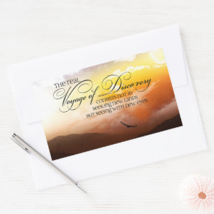 Adesivo Retangular Marcel Proust Inspirational Cotação "Novos olhos"